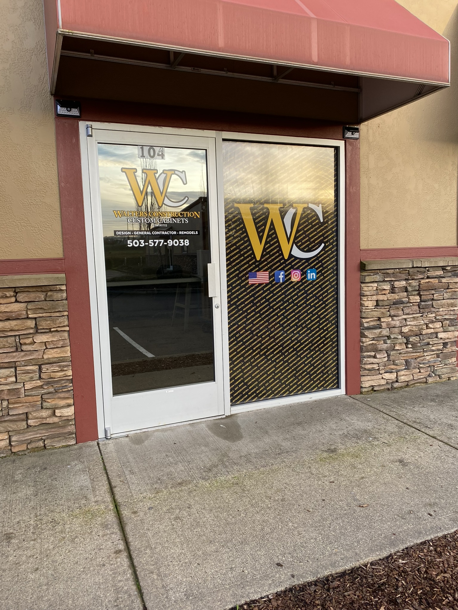 The Walter's Custom Cabinets shop front