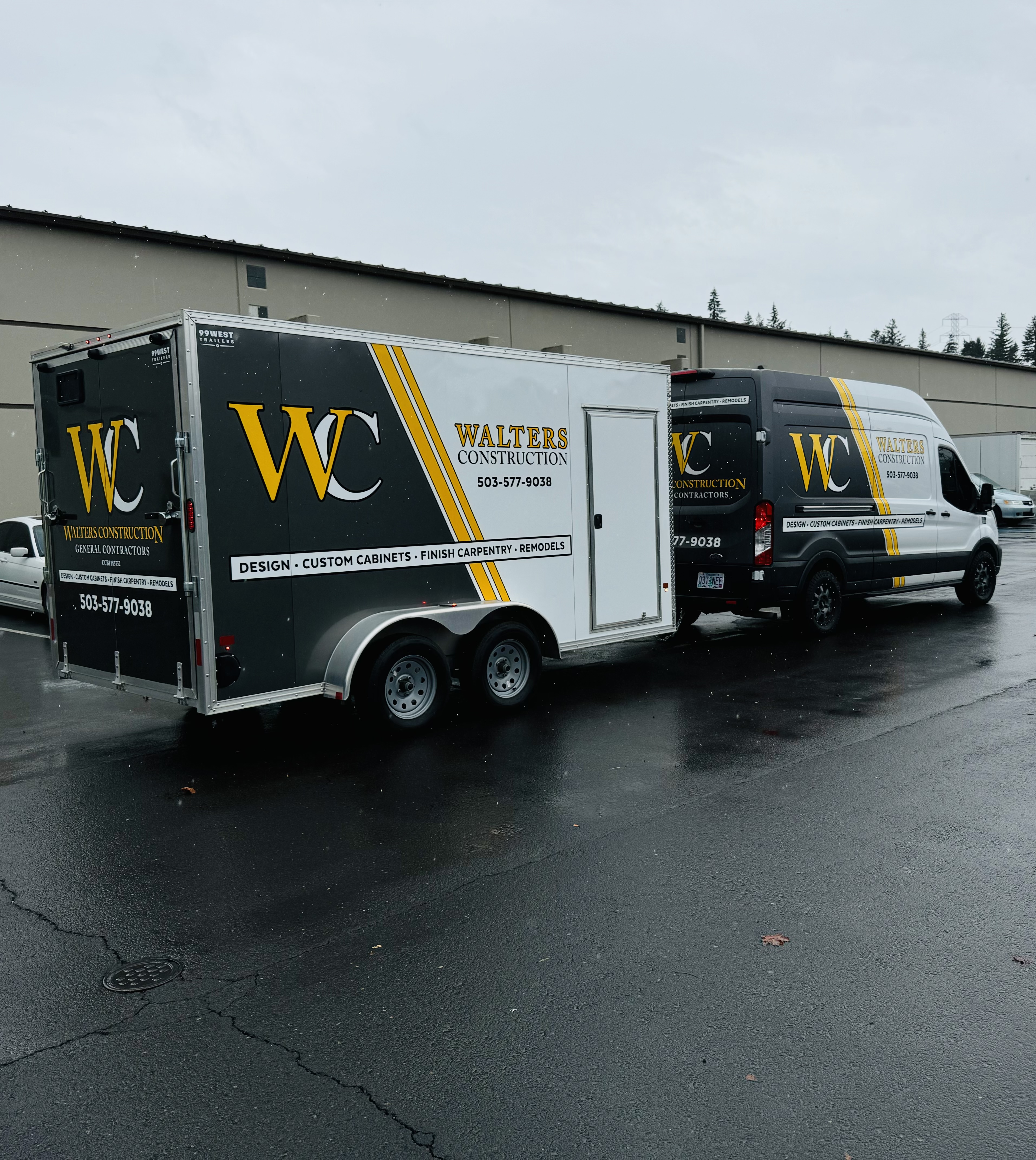 Walter's Custom Cabinets Sprinter van and branded trailer — Design, Custom Cabinets, Finish Carpentry, Remodels